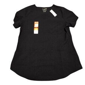 😁Scrubstar Black Performance Fitted Short Sleeve Scrub Top Size S